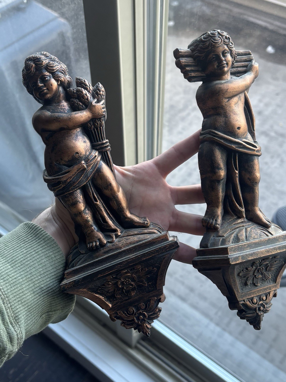Vintage Coppercraft Cherub Wall Plaques - Retro Copper Decor 2X