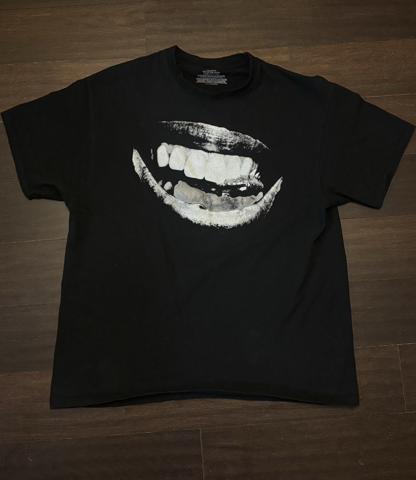 Big Lips Graphic Y2K Black Baby Girl 100% Cotton XL T Shirt