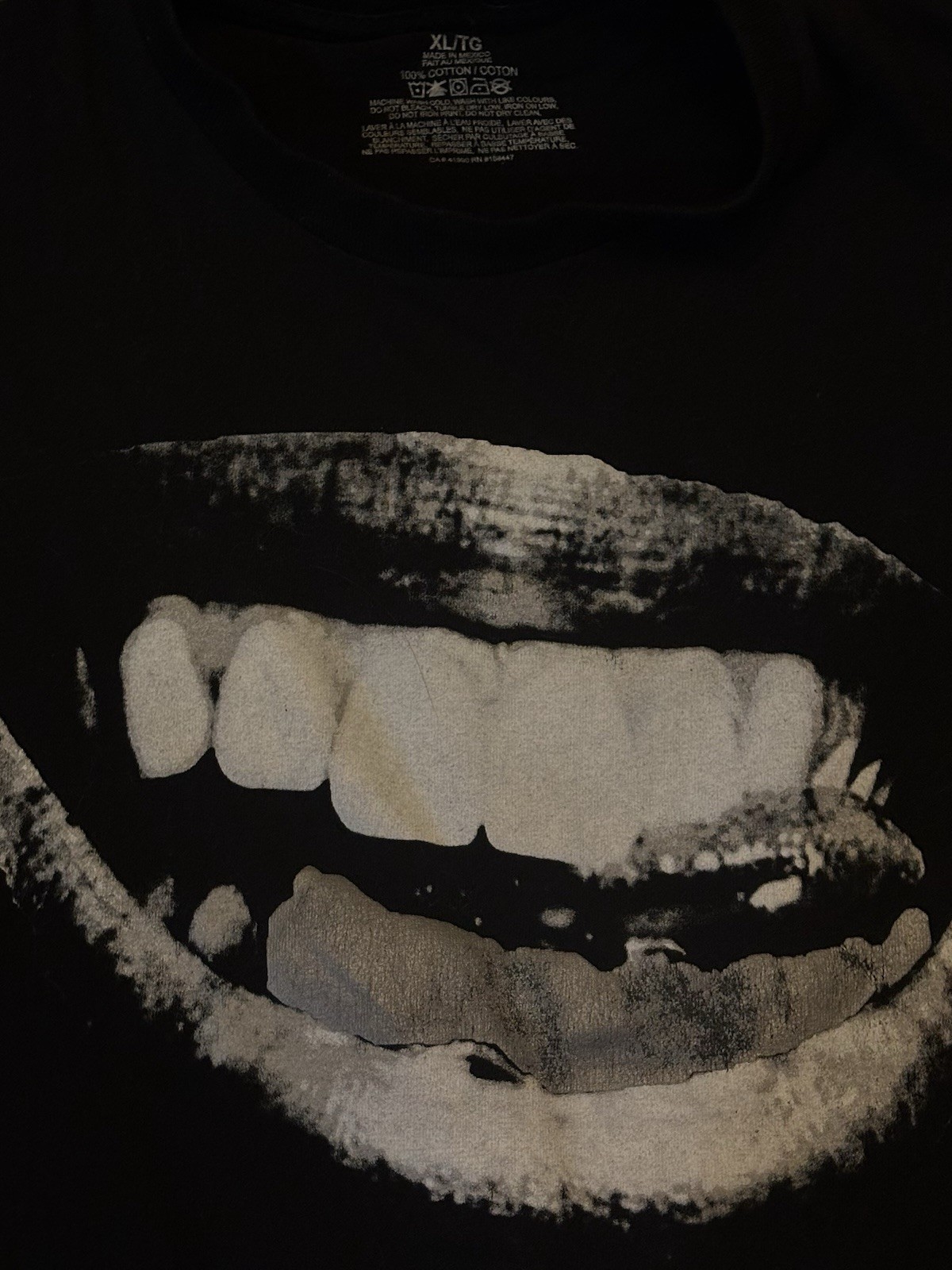 Big Lips Graphic Y2K Black Baby Girl 100% Cotton XL T Shirt - photo 2