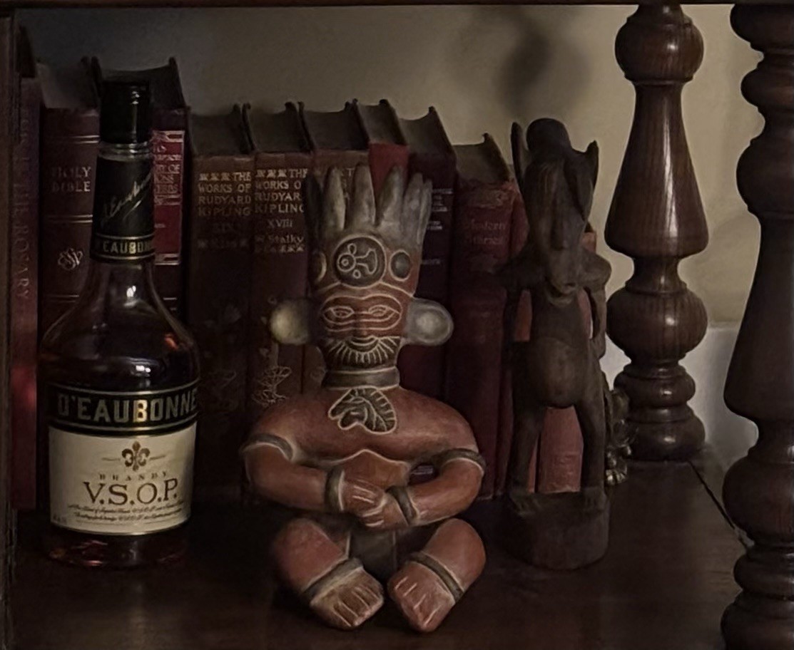 Vintage Mexican Folk Art Pre-Columbian Style Mayan Sitting Figur