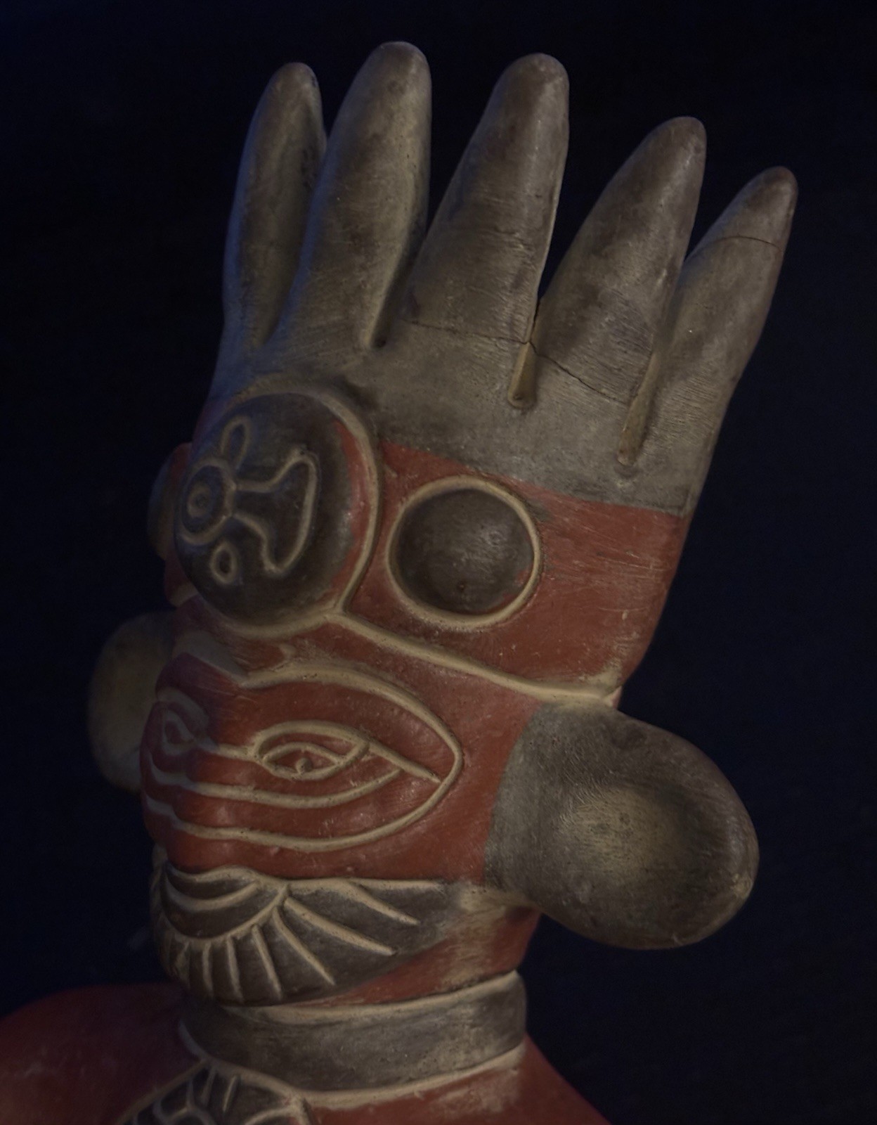 Vintage Mexican Folk Art Pre-Columbian Style Mayan Sitting Figur - photo 3