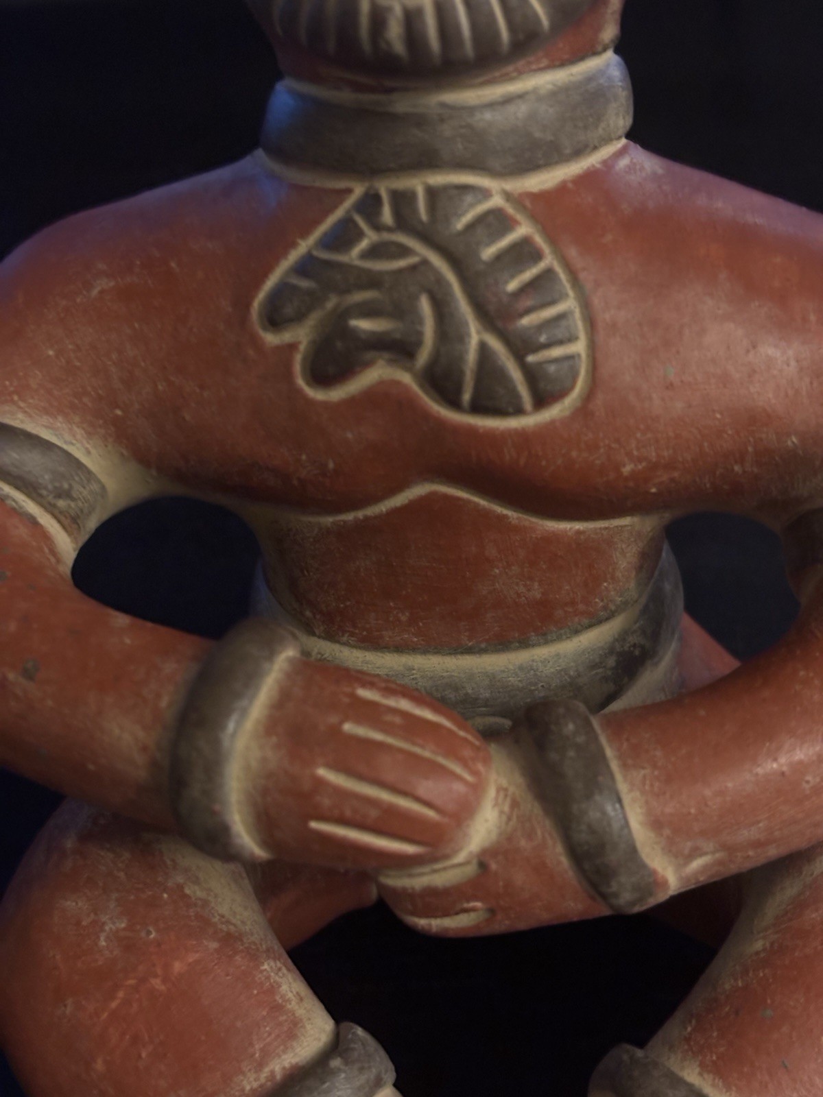Vintage Mexican Folk Art Pre-Columbian Style Mayan Sitting Figur - photo 4