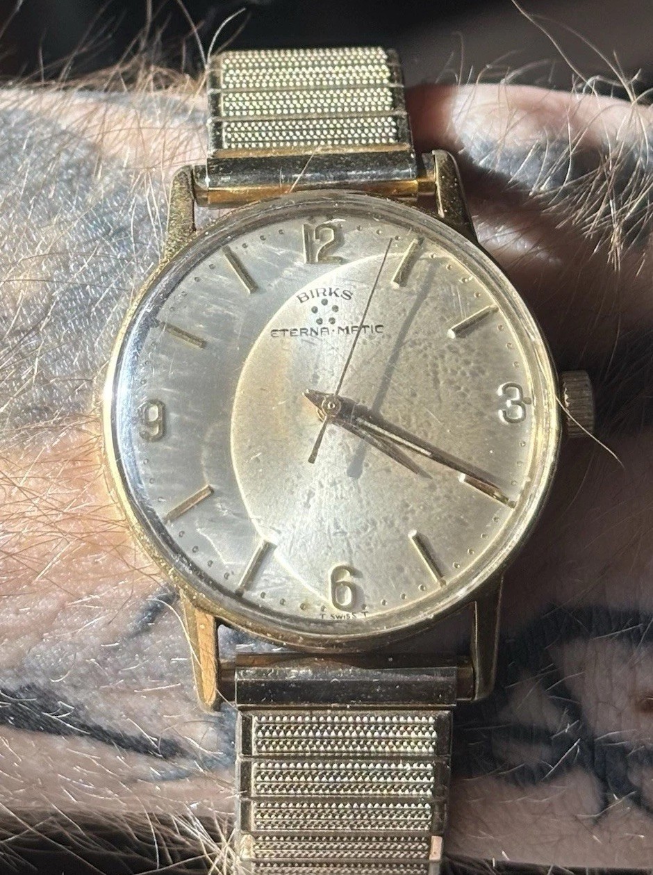 Automatic Gold Watch Swiss Vintage Birks Eterna Mens Dress
