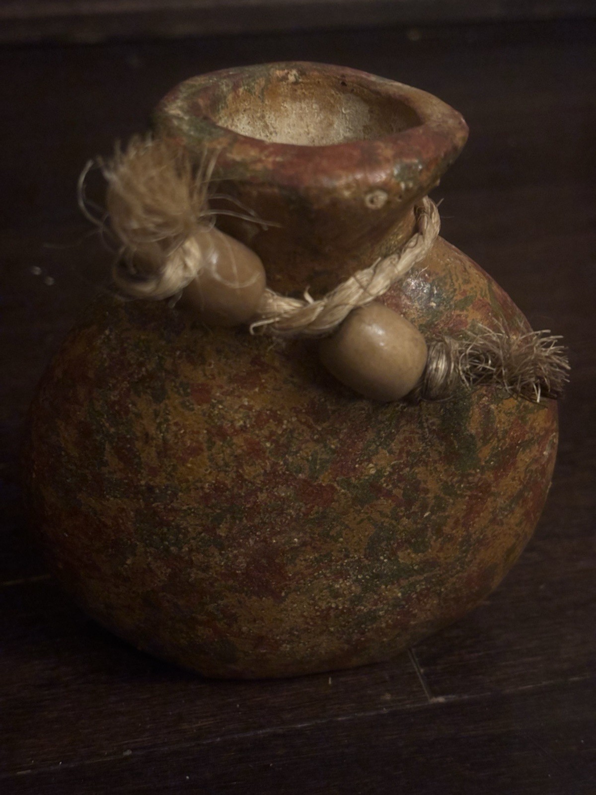 Mexican Art Pottery Clay Sun face jug featuring a rustic, weathe - photo 3