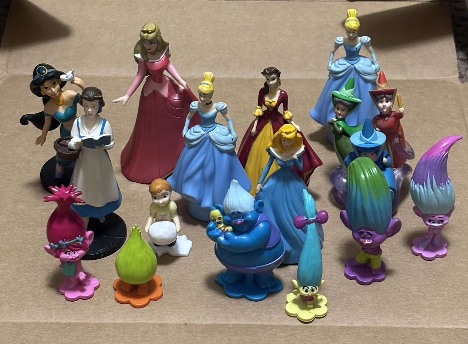 Disney Princess Trolls Assorted Figurines Lot Large Mixed