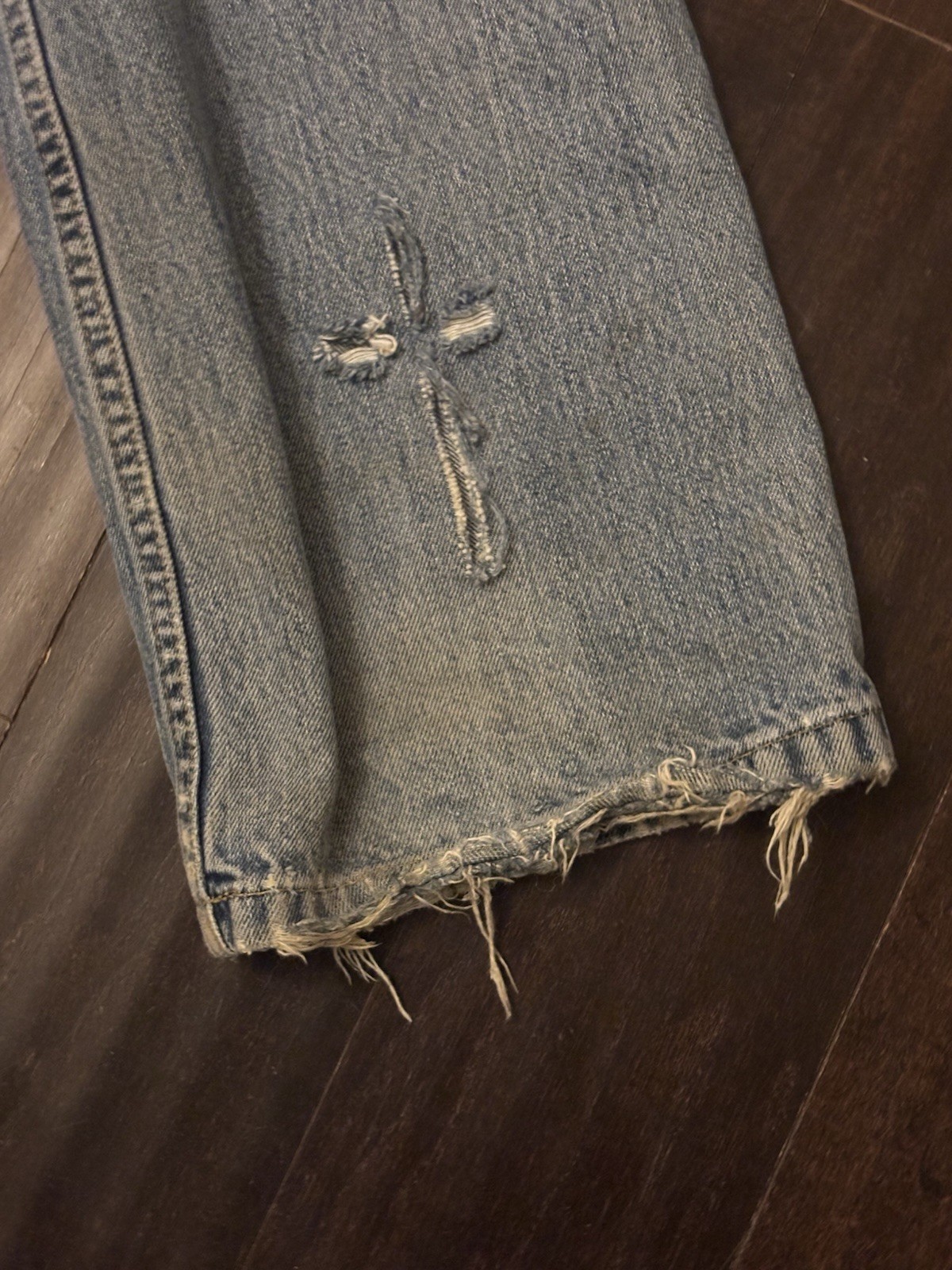 Vintage Nautica Baggy Jeans 33x32 Distressed 100% Cotton - photo 4