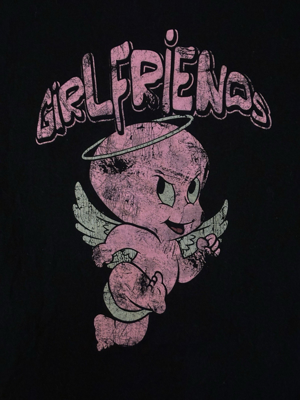 Cotton Girlfriends Pink Angel Tee Women M Y2K Comic Graphic - photo 2