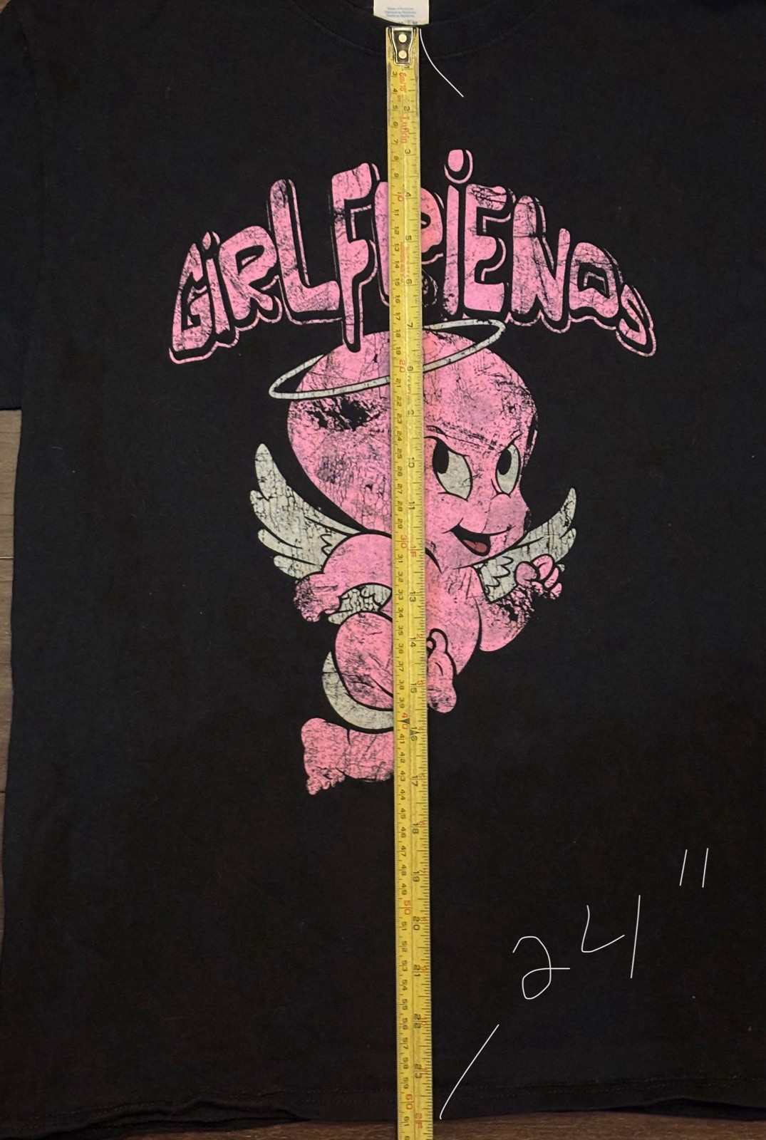 Cotton Girlfriends Pink Angel Tee Women M Y2K Comic Graphic - photo 3