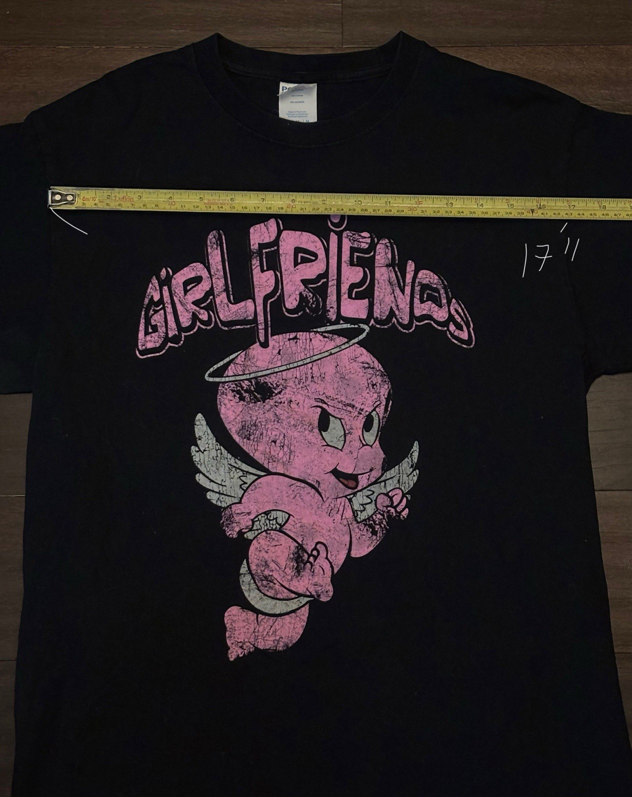 Cotton Girlfriends Pink Angel Tee Women M Y2K Comic Graphic - photo 4