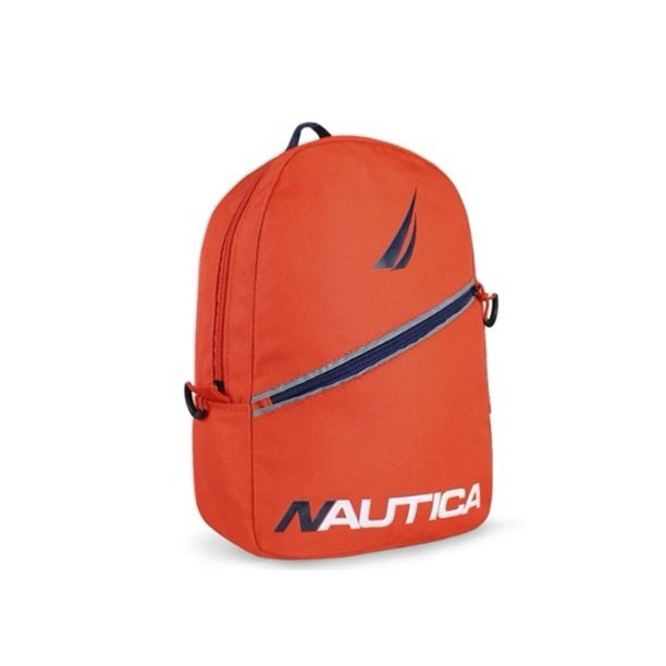 Nautica Mini Backpack Orange Diagonal Front Zip Multi Pouch