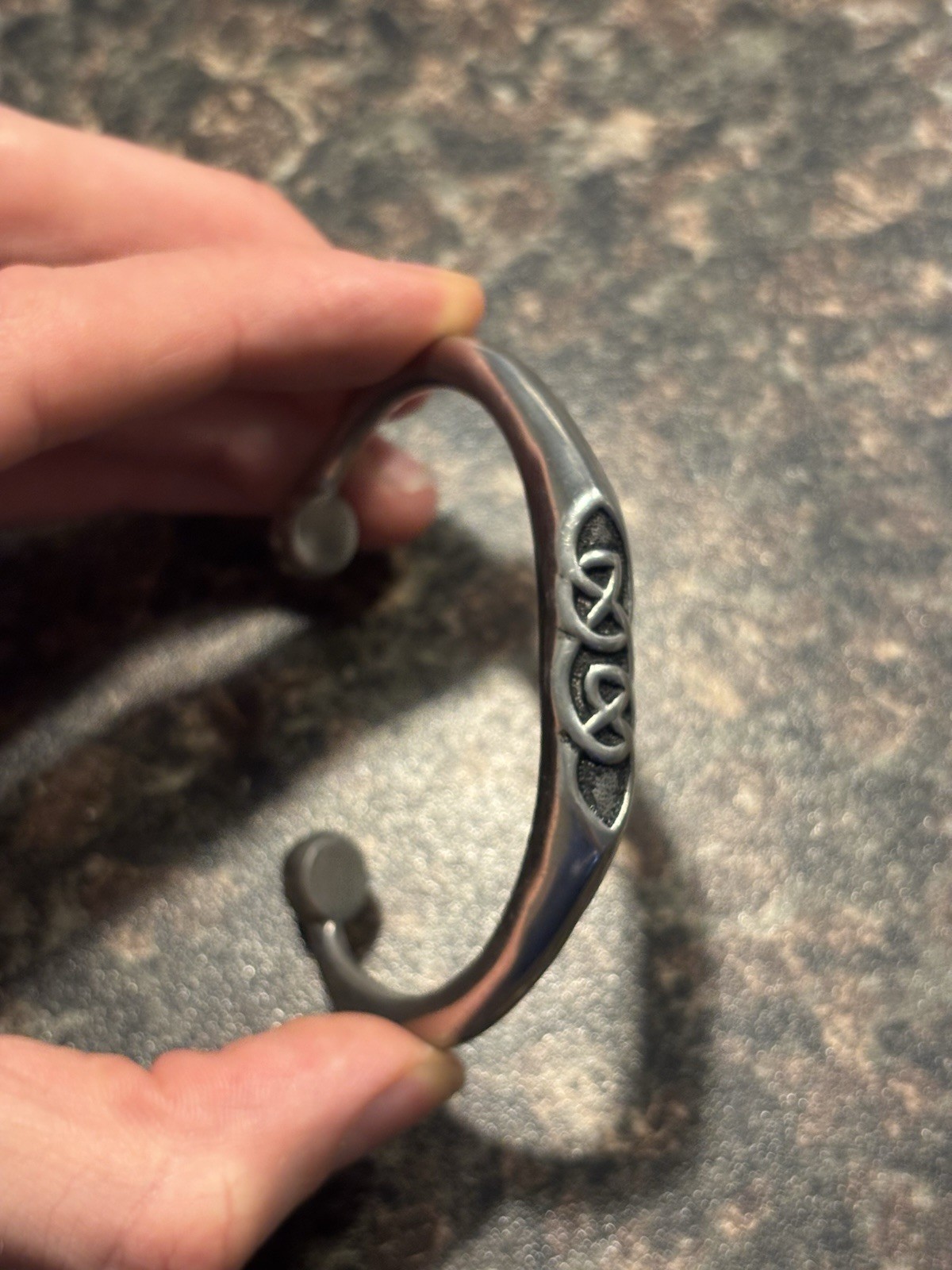 Celtic Knotwork Torc Bangle Pewter Tribal Jewelry Viking