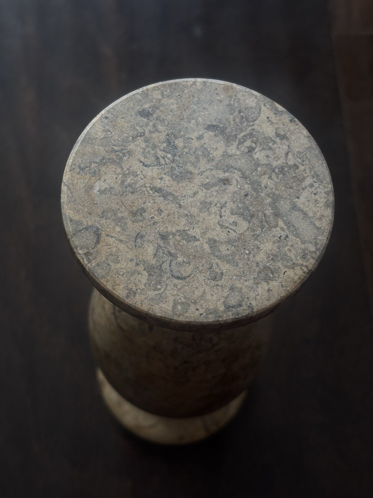 Fossil Sedimentary Marble Stone Art Flower Vase 20cm - photo 5