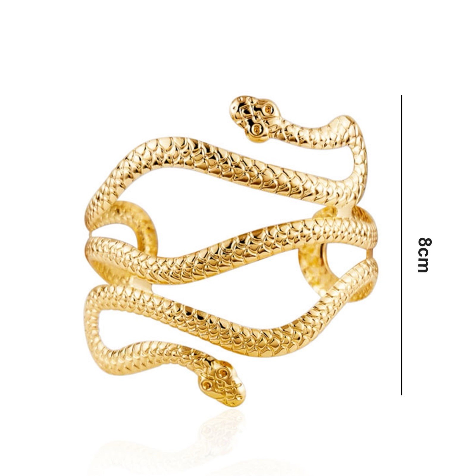 Gold Snake Bangle Cuff Bracelet Egyptian Fashion - photo 2