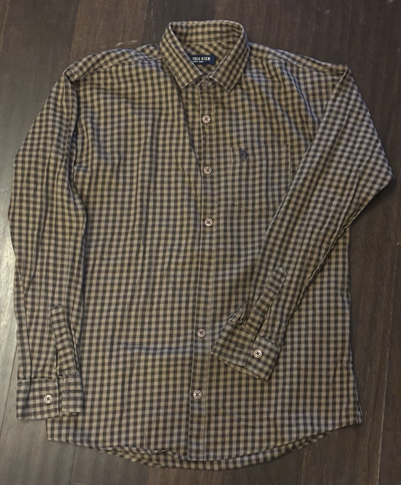 U.S. POLO ASSN. Cotton Brown Checker Flannel Shirt Size S