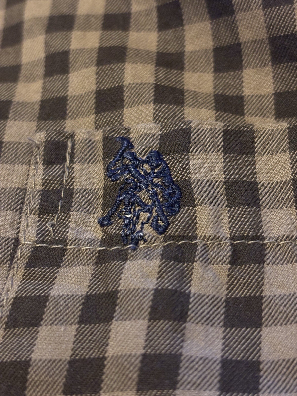 U.S. POLO ASSN. Cotton Brown Checker Flannel Shirt Size S - photo 2
