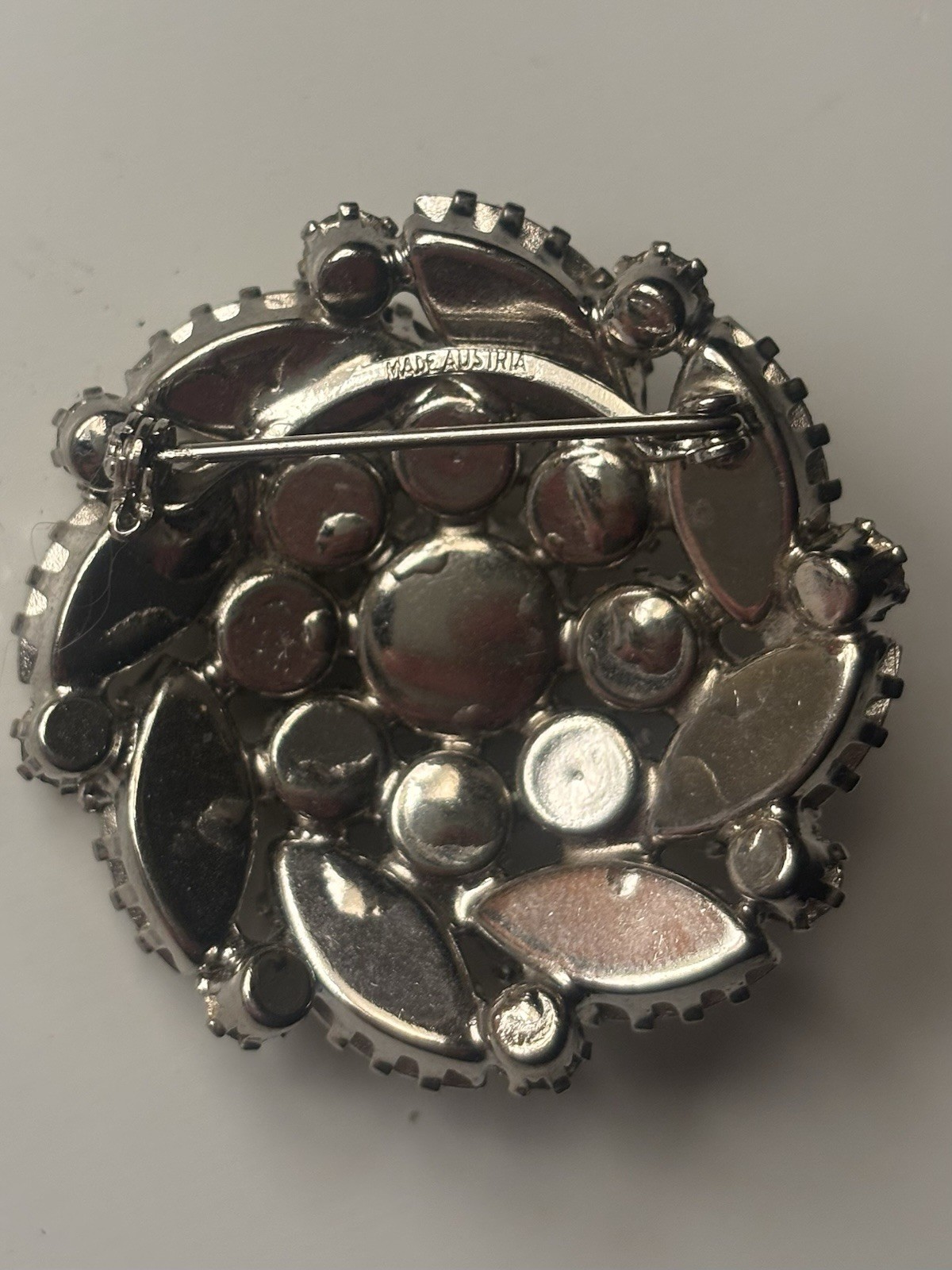 Made In Austria Vintage Brooch Crystal Rhinestones - photo 3