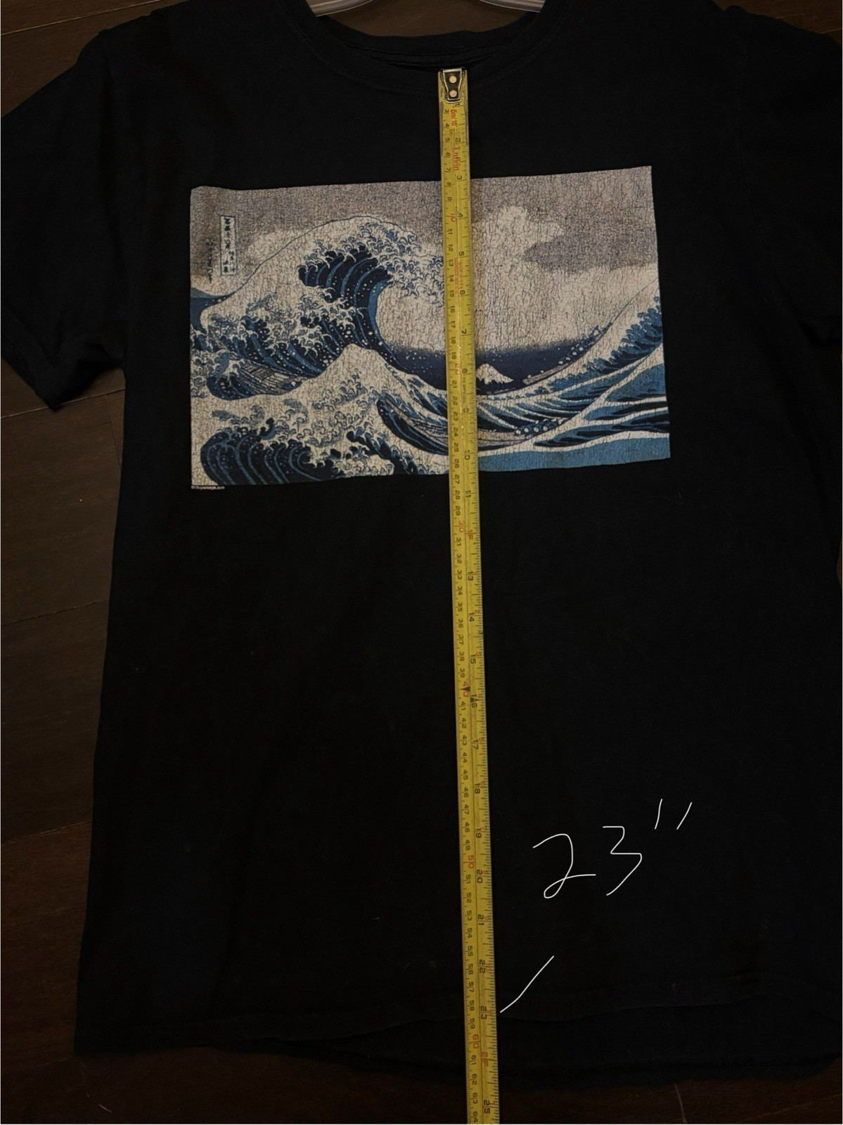 The Great Wave Off Kanagawa 100% Cotton Black T Size M Y2K Retro - photo 3