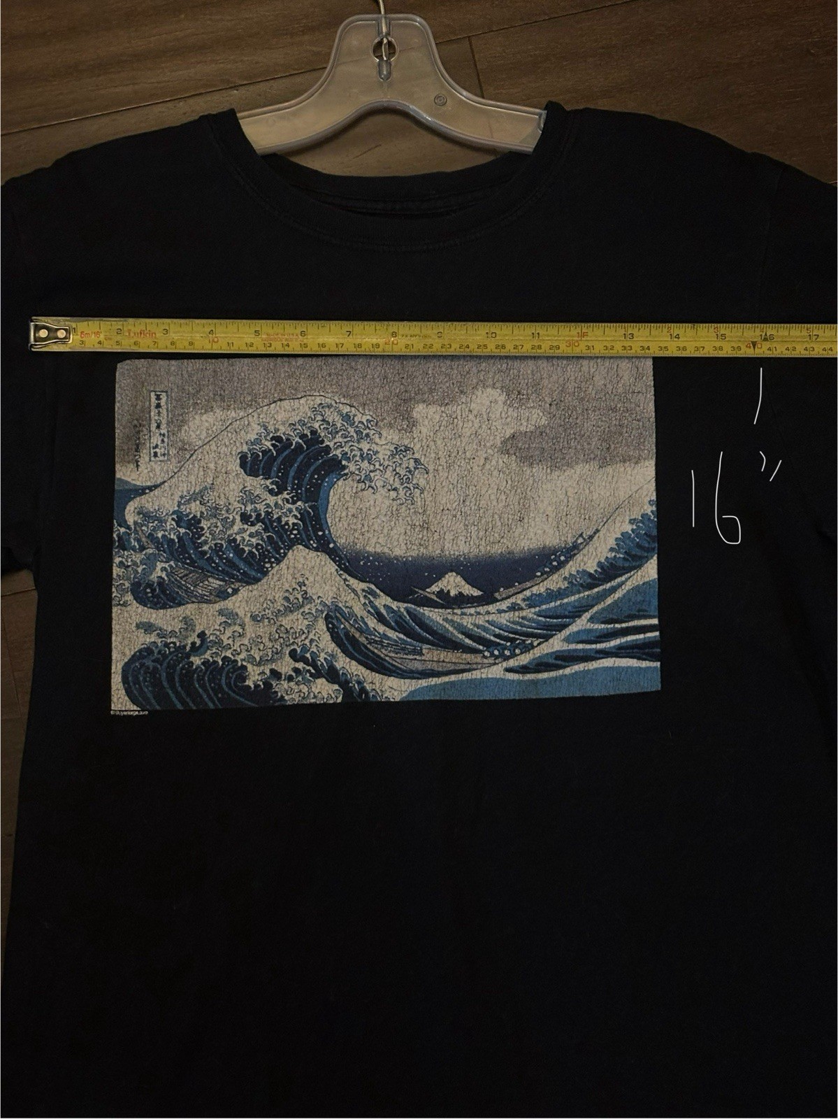 The Great Wave Off Kanagawa 100% Cotton Black T Size M Y2K Retro - photo 4