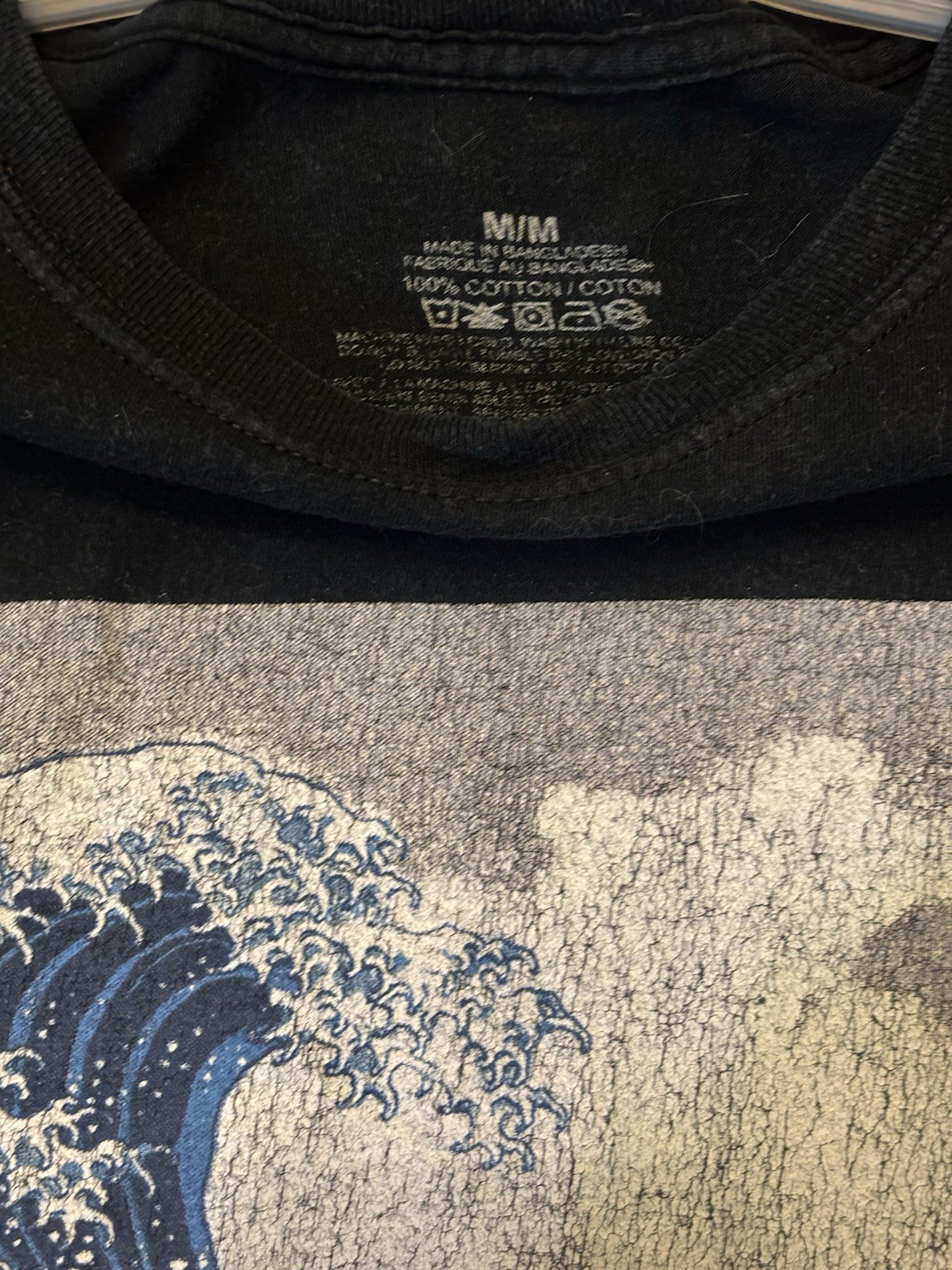 The Great Wave Off Kanagawa 100% Cotton Black T Size M Y2K Retro - photo 5
