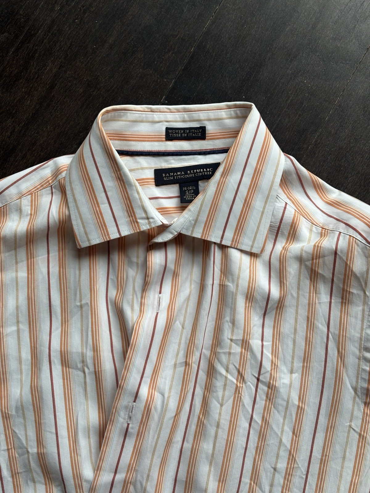 Banana Republic Mens Fitted Dress Shirt Woven In Italy Cotton - photo 2