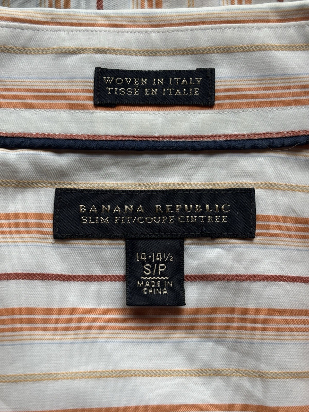 Banana Republic Mens Fitted Dress Shirt Woven In Italy Cotton - photo 3