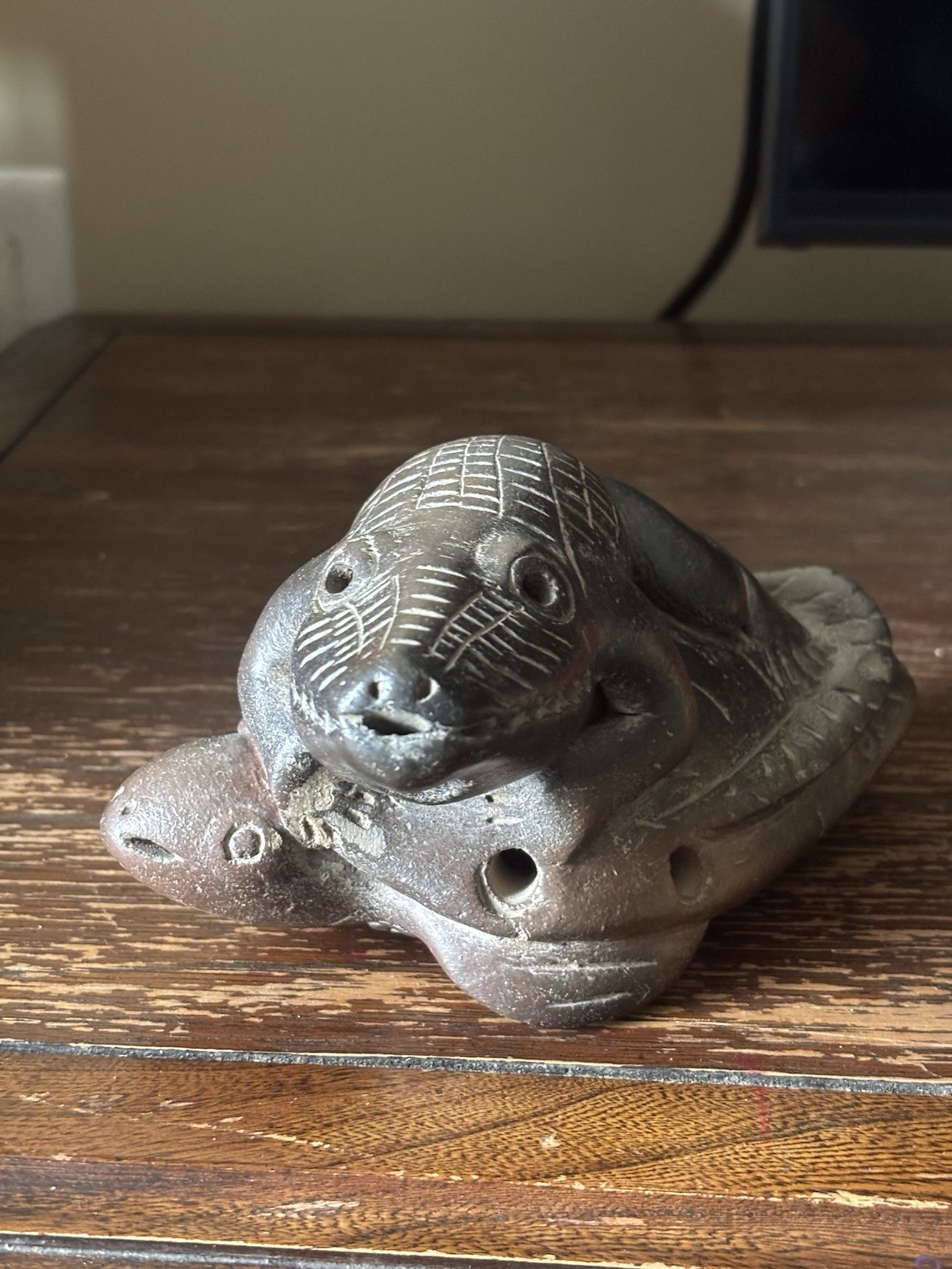 Pre-Columbian Mayan/Aztec Style Zoomorphic Flute Whistle - photo 3