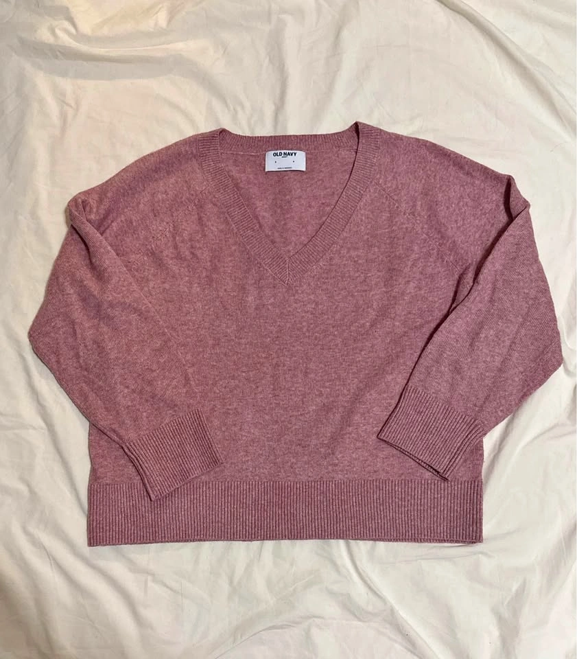 Pink V-Neck Sweater