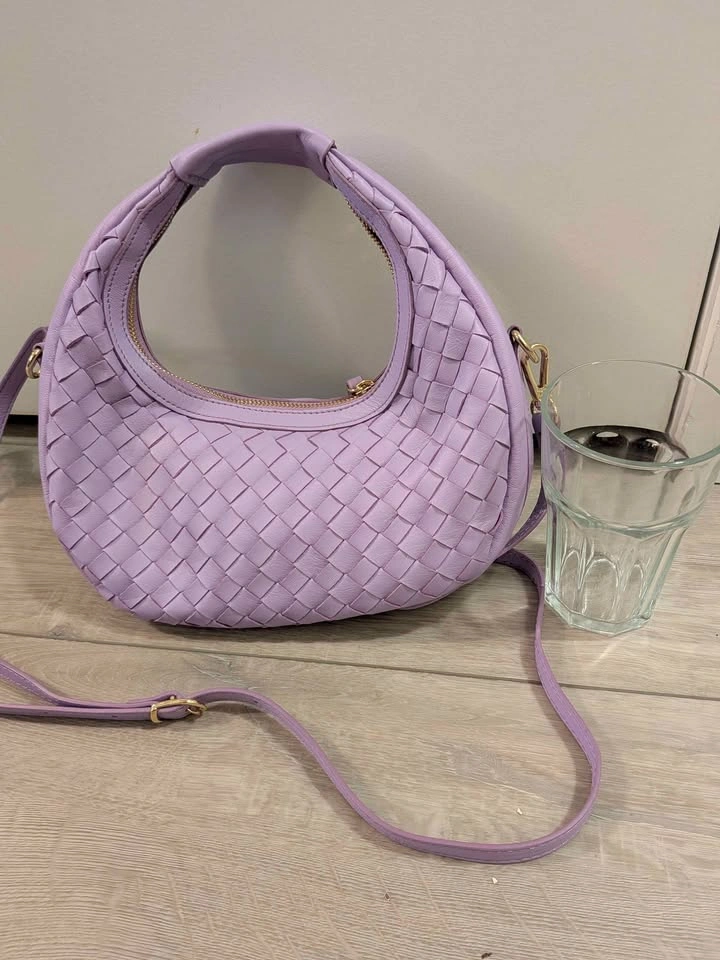 A. Bellucci Lavender Woven Leather Shoulder Bag - photo 2