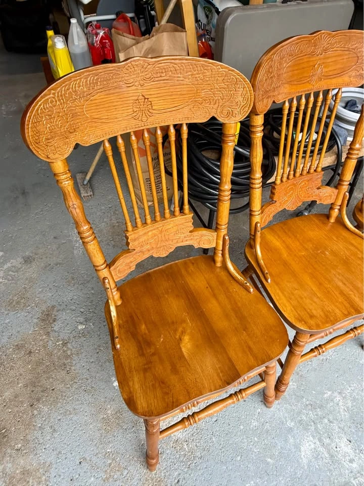 Set of 6 matching wood dining chair - photo 2