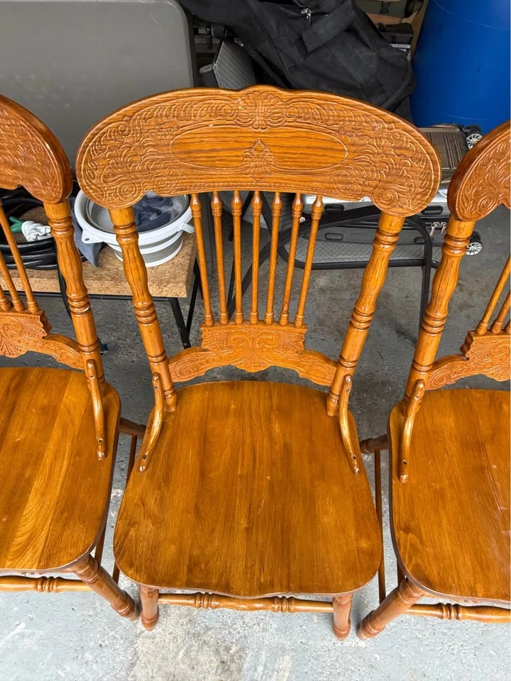 Set of 6 matching wood dining chair - photo 3