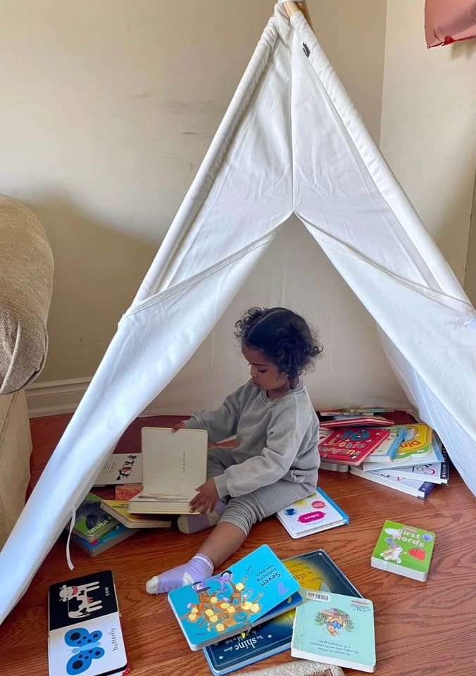 Simons Kids Canvas Teepee / Reading Tent – High Quality Neutral - photo 2
