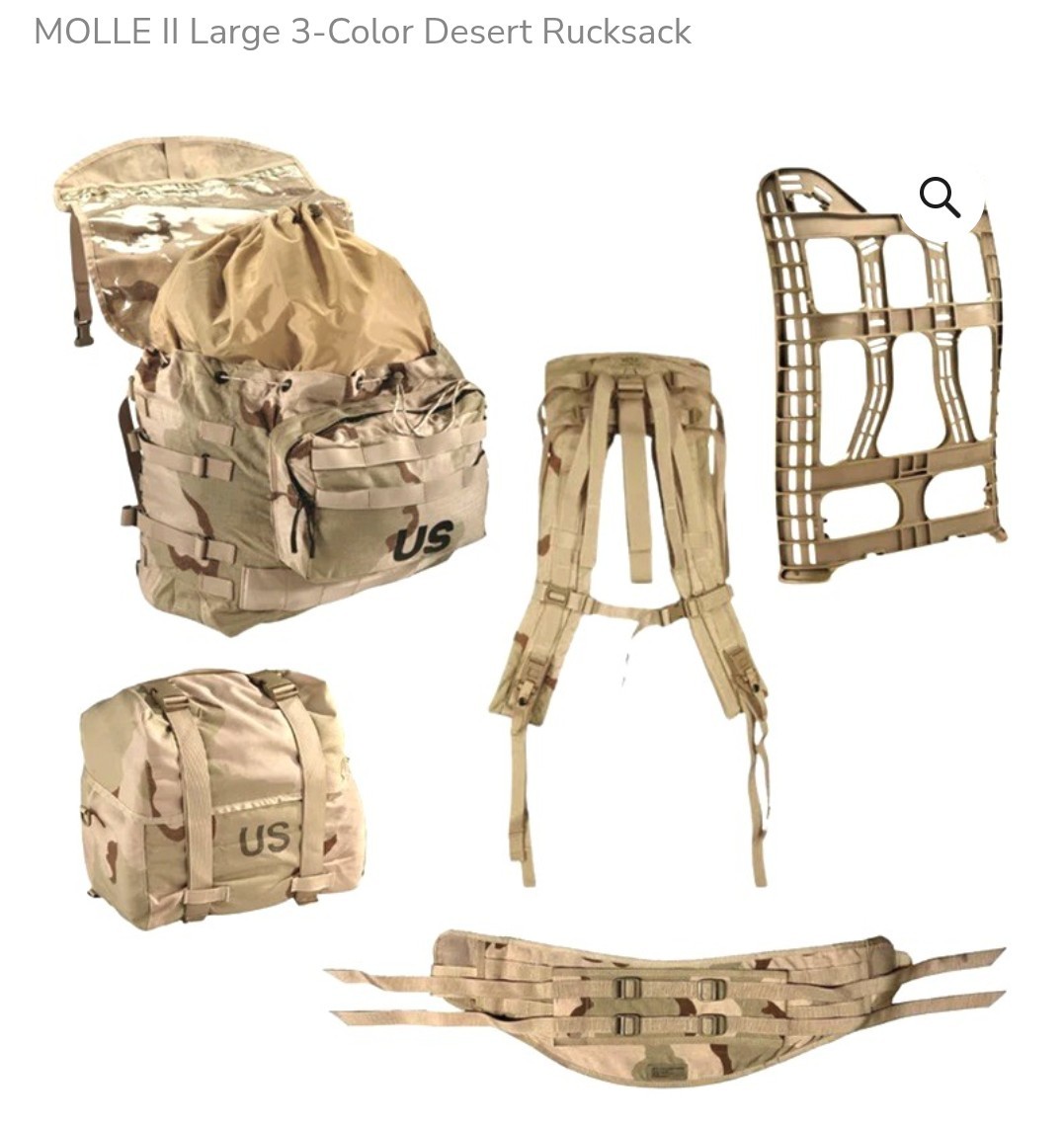 USGI Large Rucksack Backpack 3-Color Desert DCU w/ Frame - photo 4