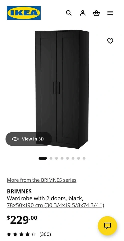 IKEA BRIMNES 2 Door Wardrobe - photo 2