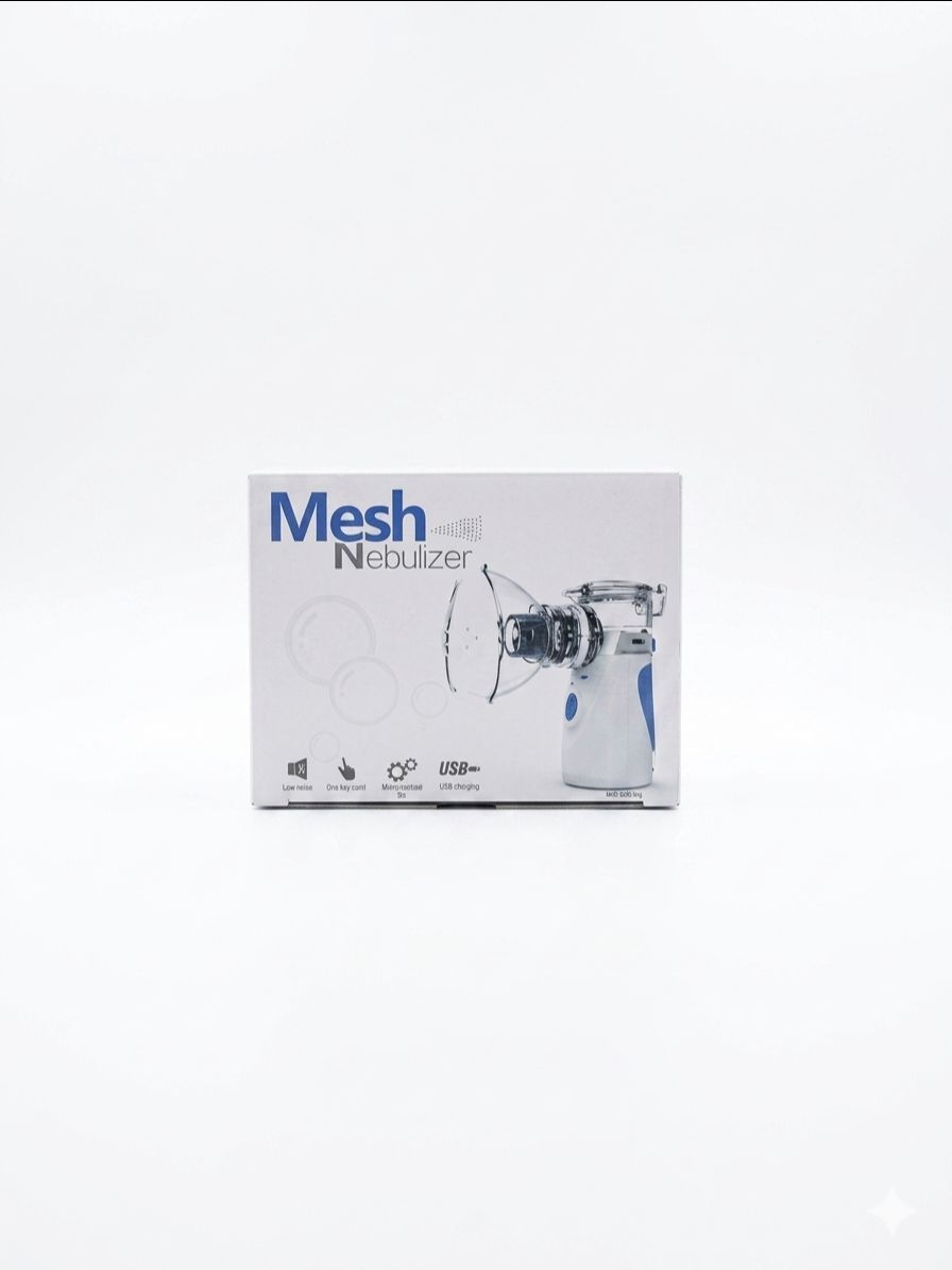 Mesh Nebulizer White Blue Low Noise USB Charging Portable