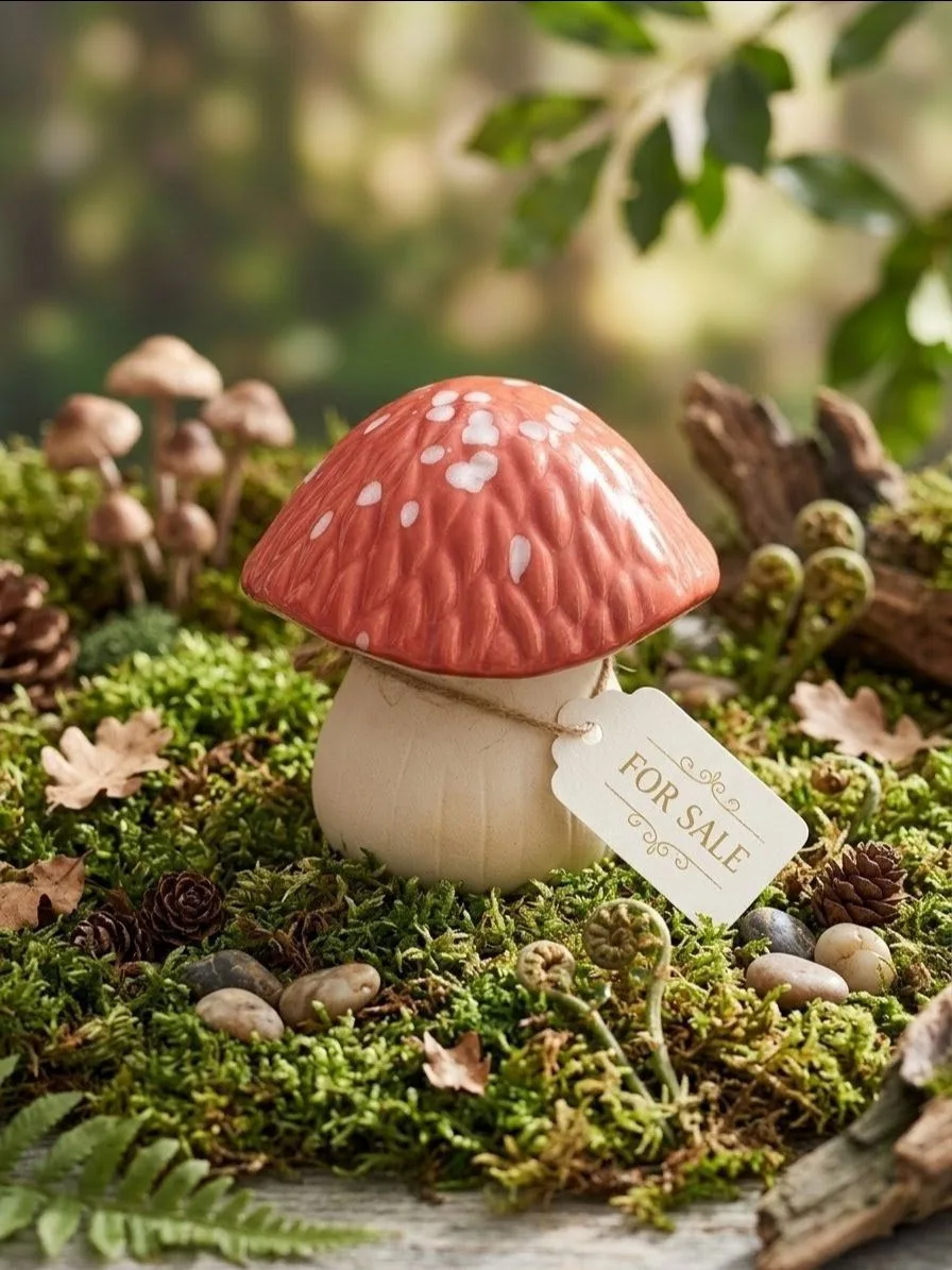 Cute Red Mushroom Figurine – Cottagecore - photo 2