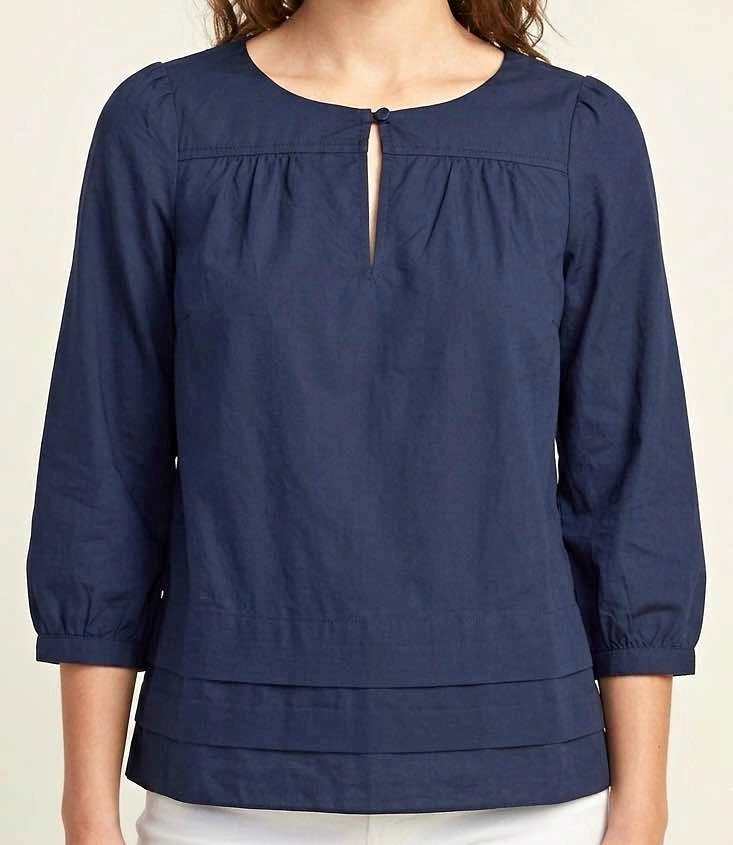 Navy Blue Tiered Blouse XS