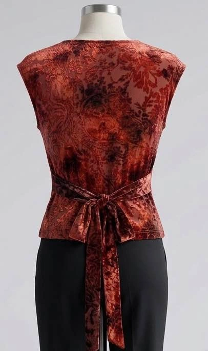 Velvet Burnout Floral Twist Front Top XS - photo 2
