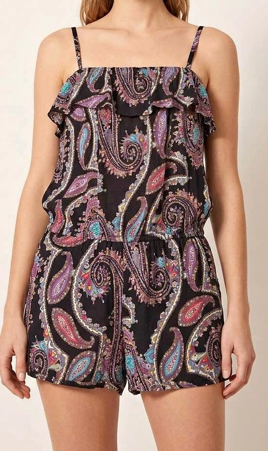 Paisley Print Ruffle Romper - Small