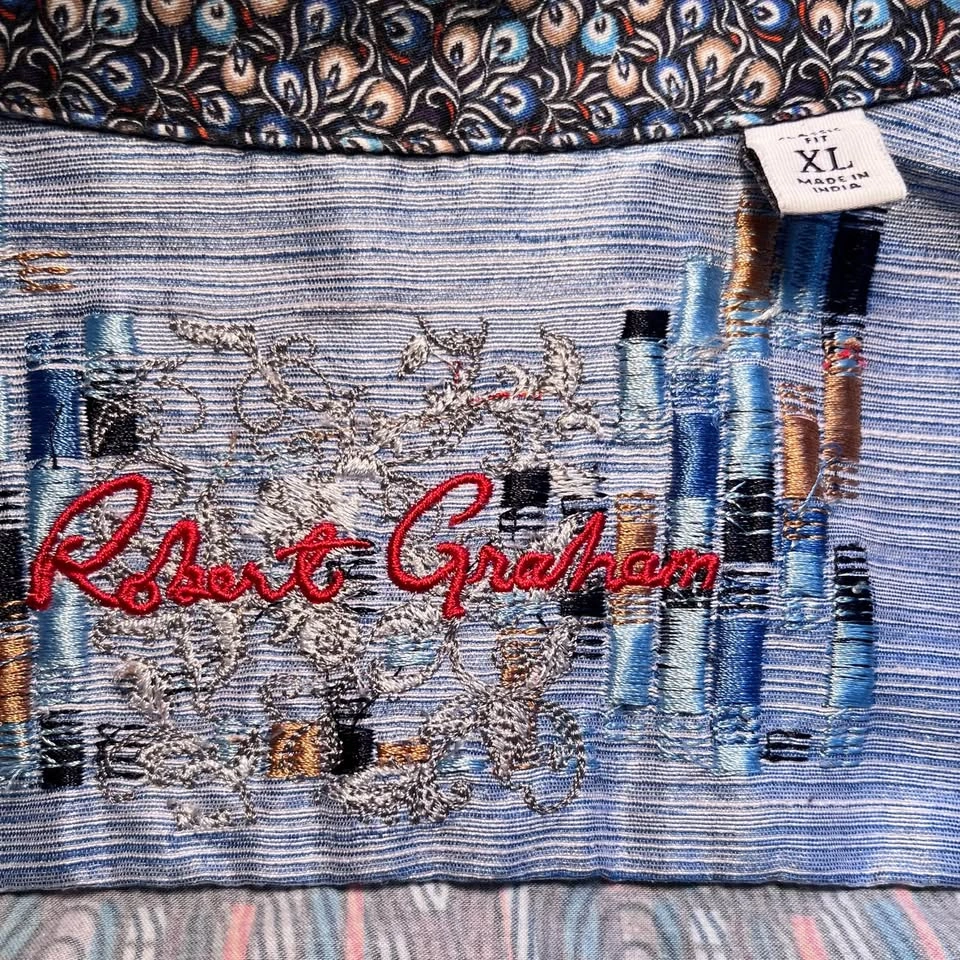 Robert Graham XL Long Sleeve Button Down Shirt Cotton Spandex Bl - photo 2