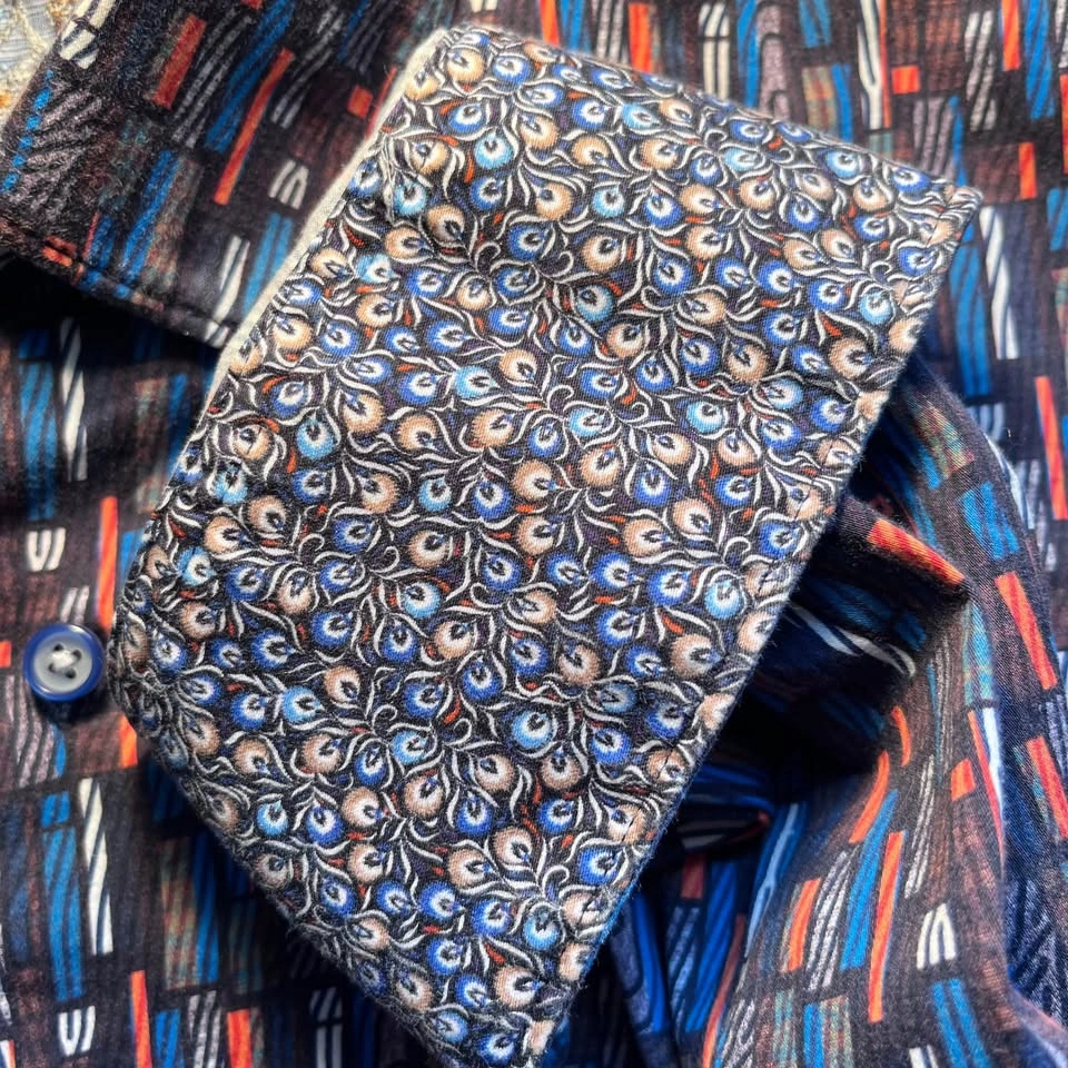 Robert Graham XL Long Sleeve Button Down Shirt Cotton Spandex Bl - photo 3
