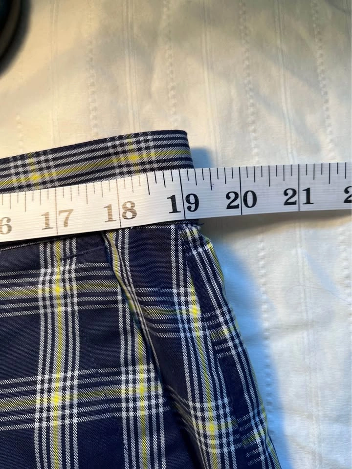 Callaway Plaid Golf Shorts Navy Blue Yellow White Men’s Size 38 - photo 4