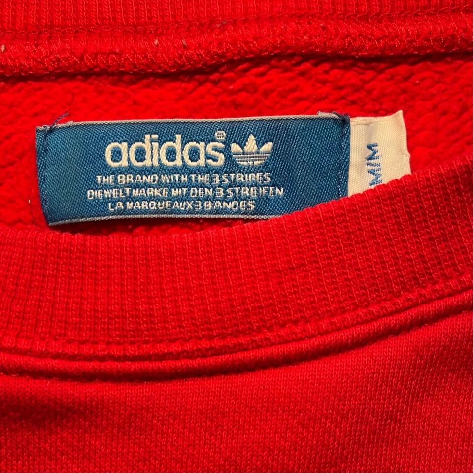 Adidas Vintage Red Trefoil Logo Crewneck Sweatshirt Size M - photo 2