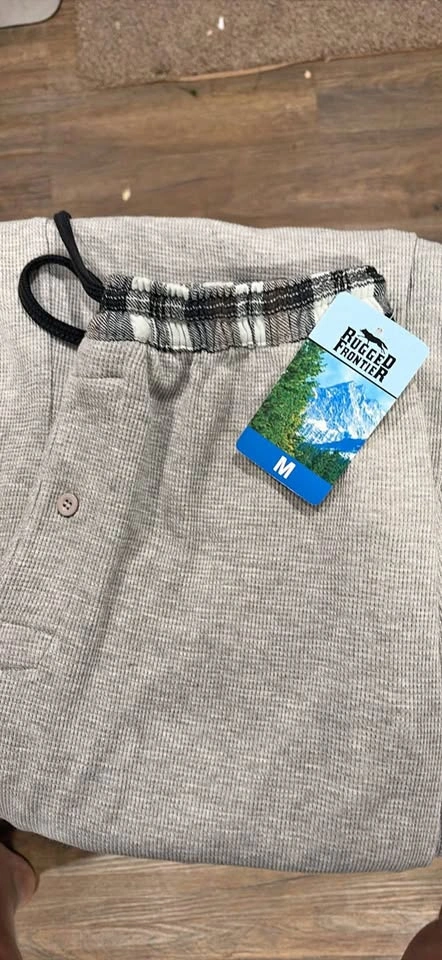 Rugged Frontier Grey Waffle Knit Pants M New With Tags