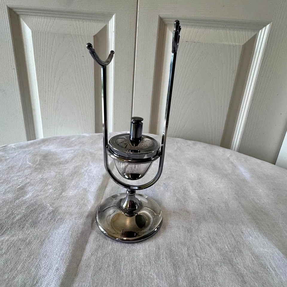Silver plated vintage brandy warming set