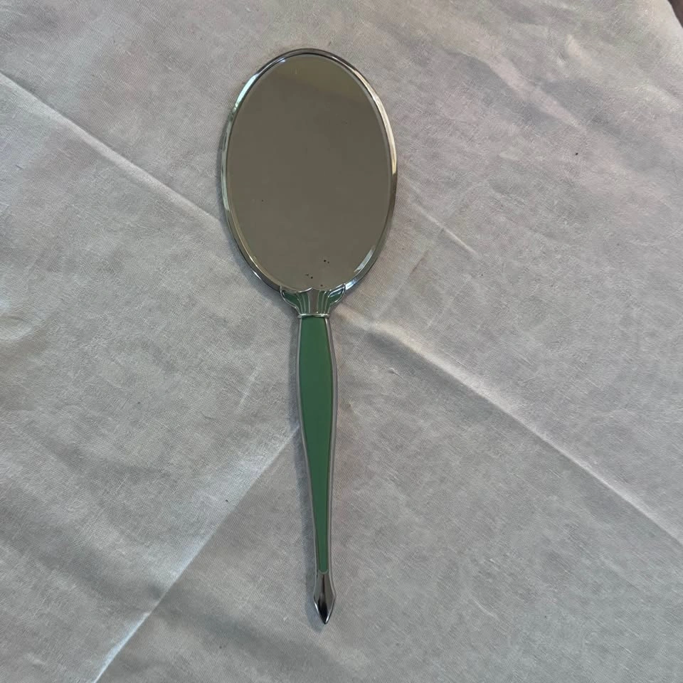 Vintage Green enamel vanity mirror - photo 5