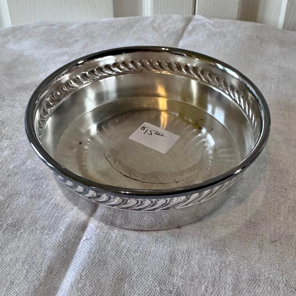 Vintage silver plated wine coaster