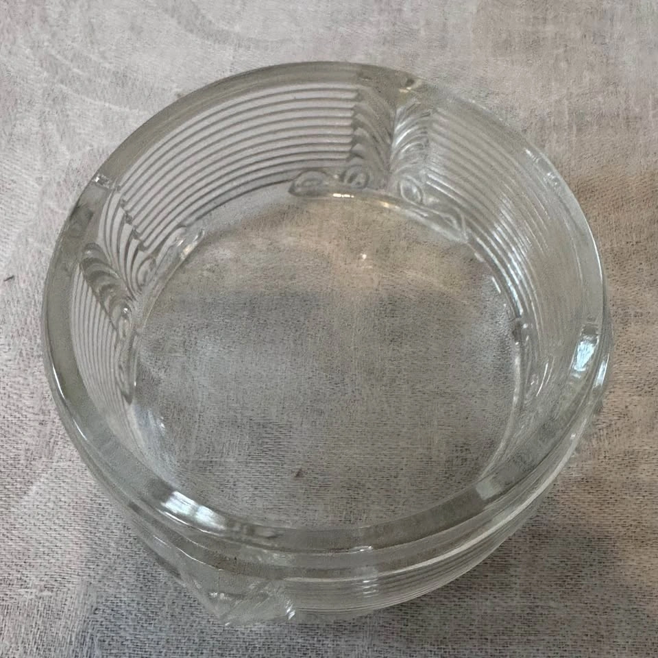 Vintage glass and satin vanity mirror and trinket jar - photo 4
