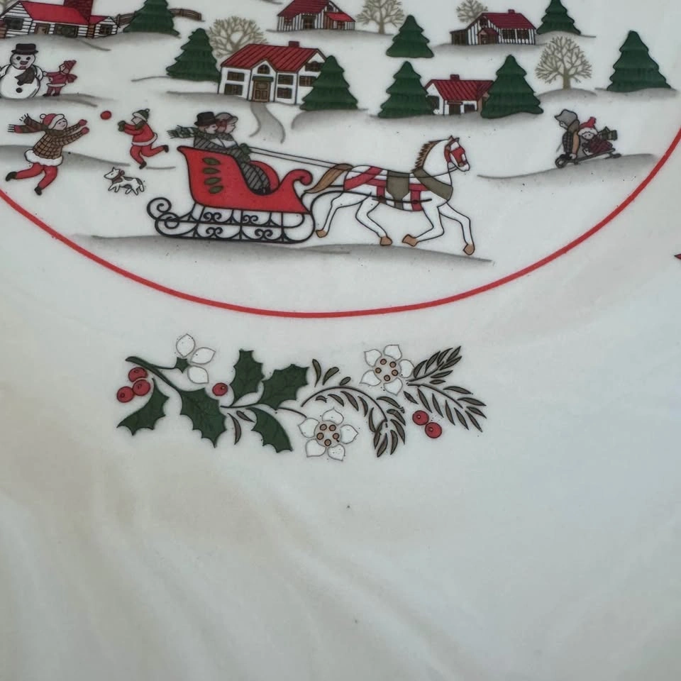 Christmas themed fine porcelain china dinner plate - photo 4