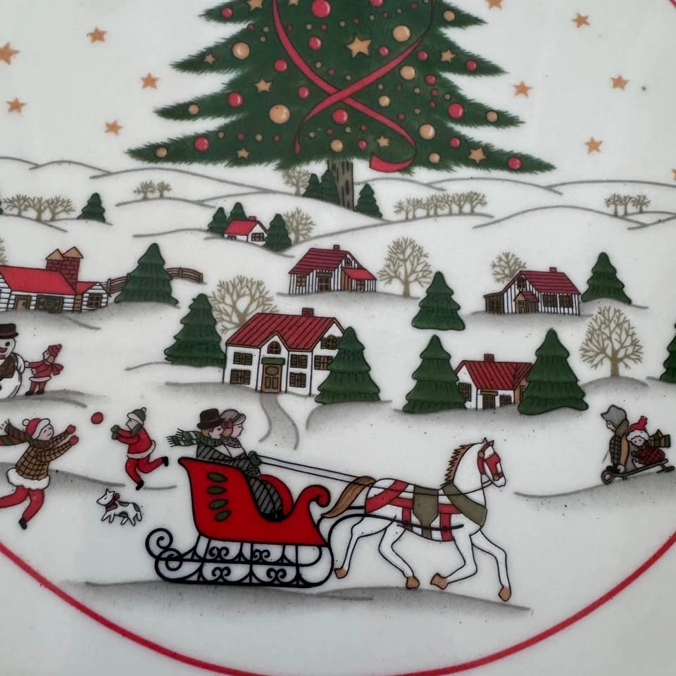 Christmas themed fine porcelain china dinner plate - photo 5