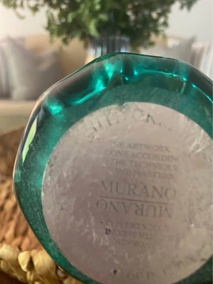 Vintage Murano Hand Blown Teal Tulip/Handkerchief style Vase - photo 3